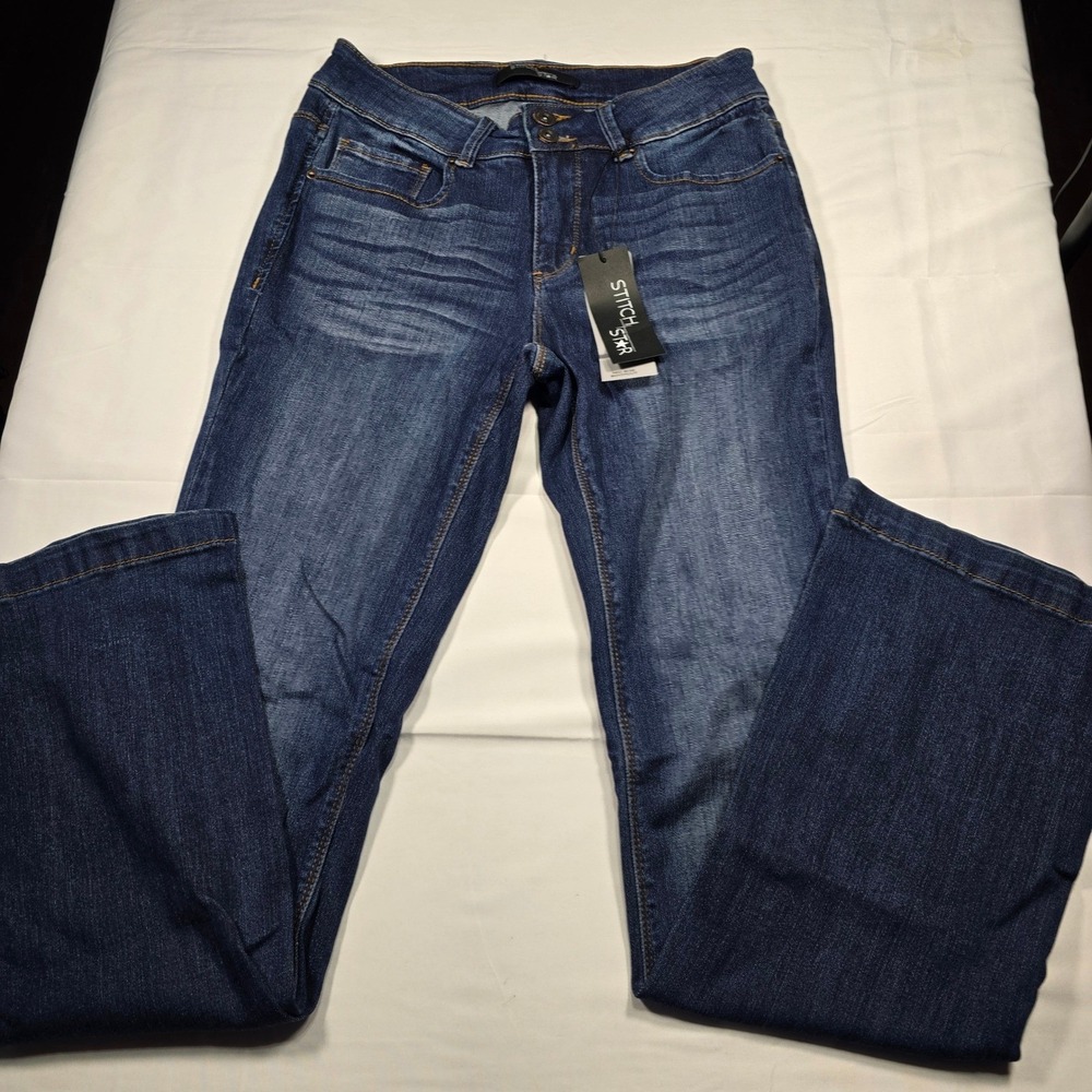 Stitch Star‎ Womens Mid Rise Bootcut Jeans Dark Wash Size 6 NWT